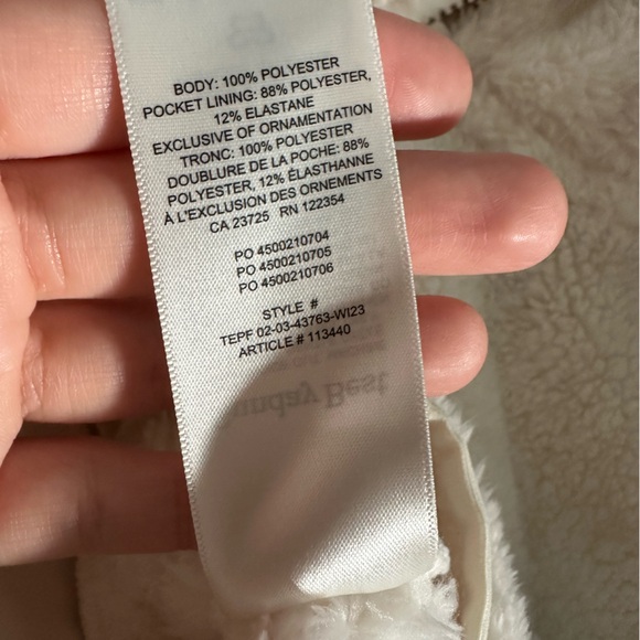 Sunday Best White Fuzzy Zip Up Vest - Picture 7 of 7